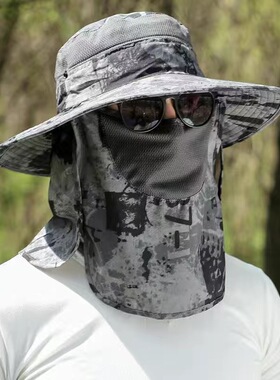 欢瑾渔夫帽户外防晒男夏季大檐潮