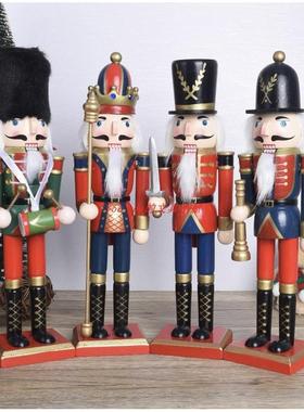 38cm英国胡桃夹子木偶士兵包布小摆件儿童房间工艺礼品摆饰摆设家