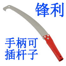 Sawdust hand saw woodcut garden sawn sawn wood fruit trees Outdoor woodwork Manual trimming of high branch saws high altitude