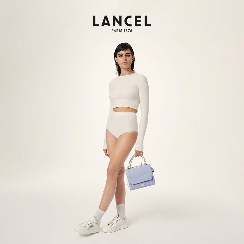 LANCEL/兰姿 Ninon链条包 粒面牛皮小方包拼色豆腐包 ins风小清新 - 图1