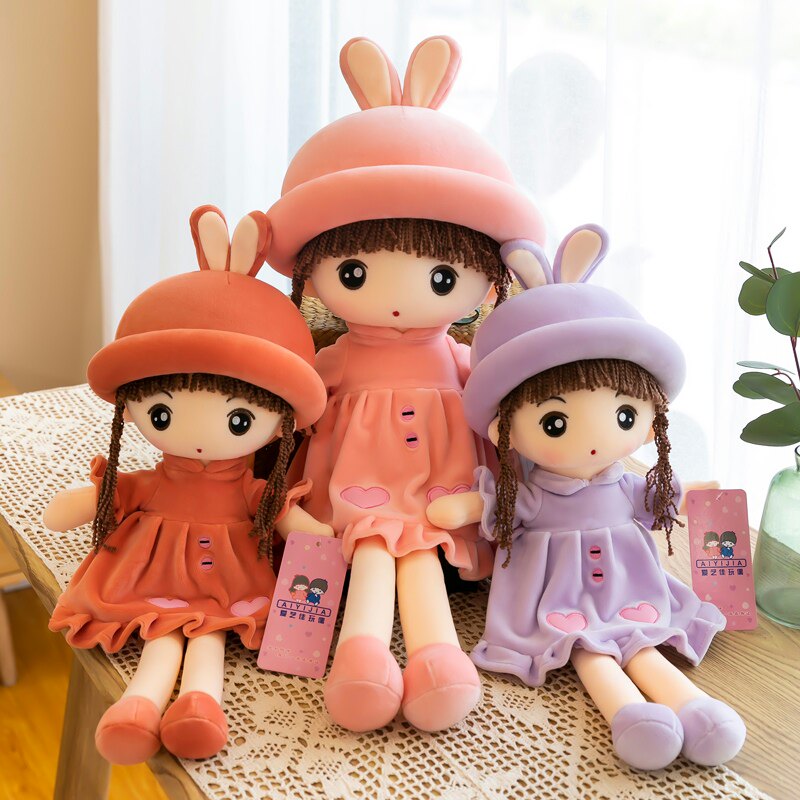 可爱小女孩公主洋娃娃兔菲儿抱枕 瑞钢母婴毛绒布艺类玩具