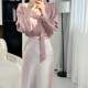 Long-sleeved shirt top high waist slimming skirt suit