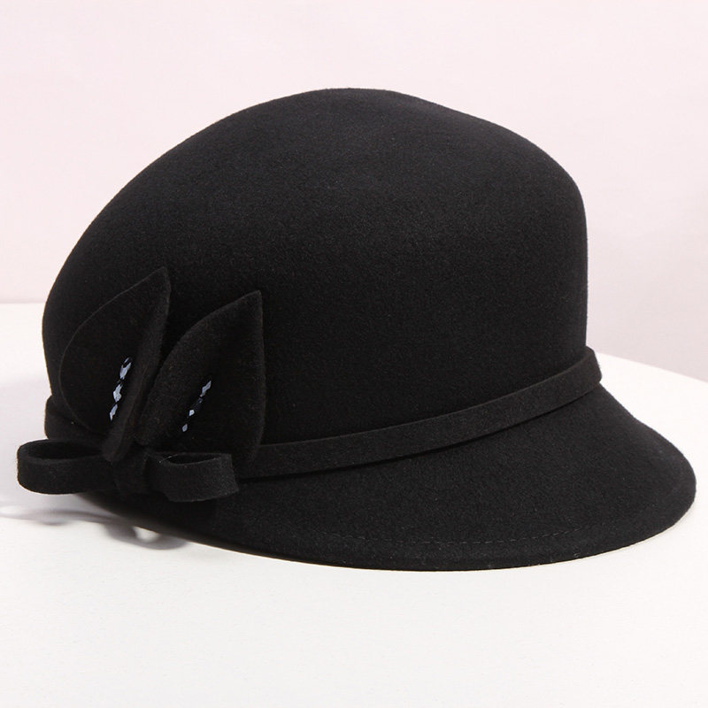 韩版秋冬羊毛呢骑士帽百搭小礼帽 古仙蔓帽子