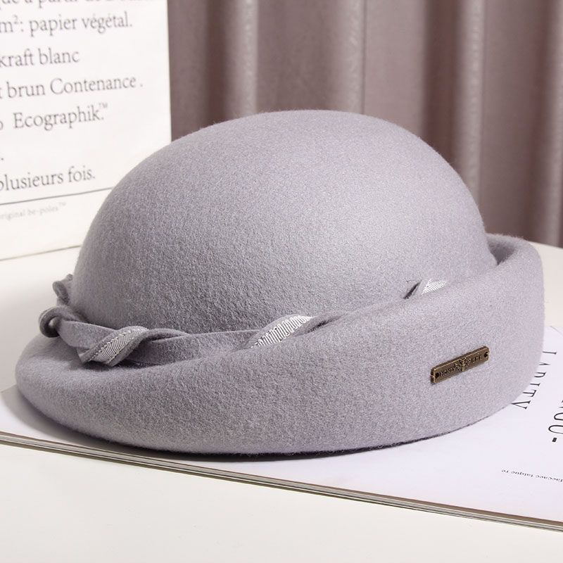 秋冬日系羊毛呢英伦时尚百搭贝雷帽 古仙蔓帽子