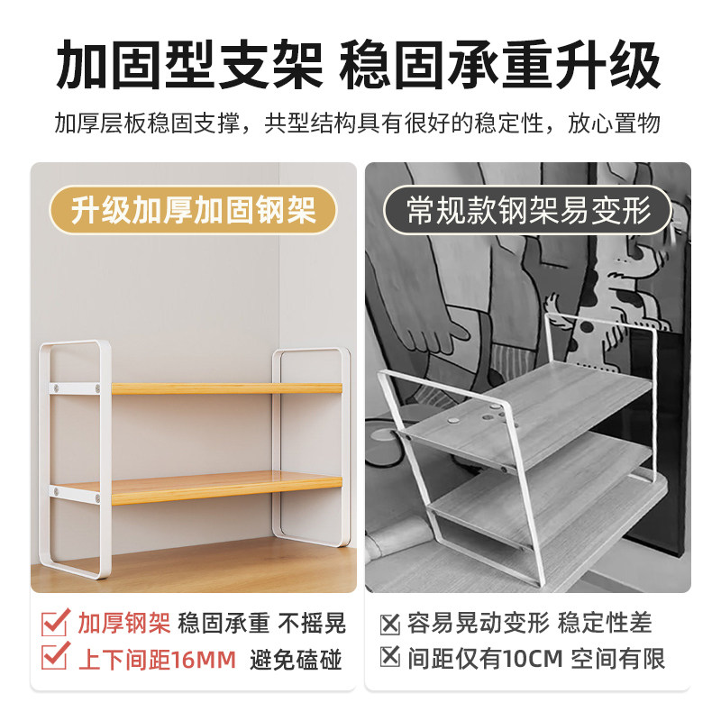 桌面置物架多层书架书桌收纳架子办公桌分层架铁艺学生宿舍桌书架
