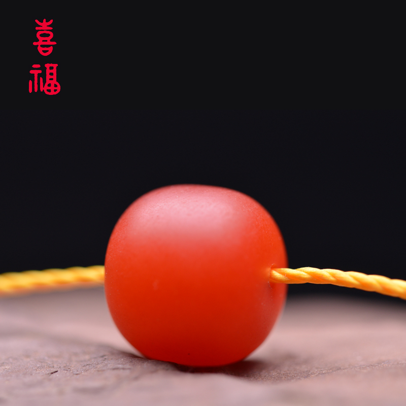 天然保山南红玛瑙柿子红老型桶珠文玩手串金刚星月菩提佛珠配珠 - 图1