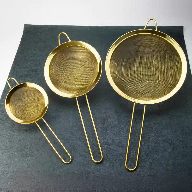 304镀金撒粉器精密网筛豆浆过滤金色网筛辅食漏勺面粉筛燕窝筛子,淘宝优惠券,粉丝福利购,淘宝优惠卷
