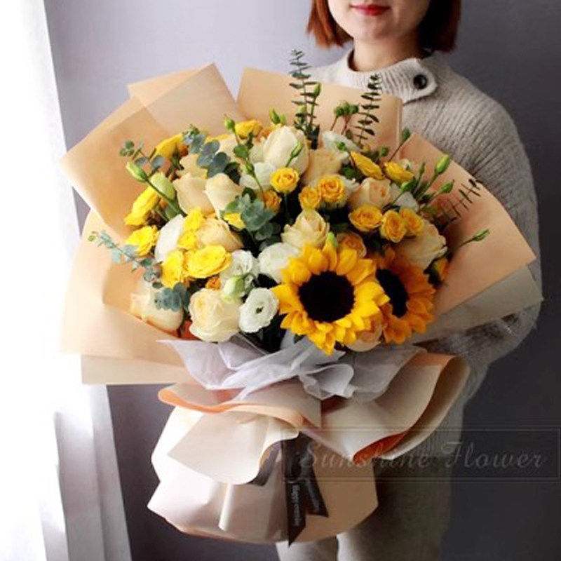 鲜花速递同城11朵粉红雪山玫瑰花束生日送花北京上海广州深圳花店