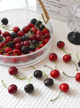 仿真泡沫水果樱桃车里子假水果模型家居摆设店铺装饰画室道具