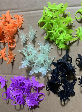 万圣节塑料蝙蝠戒指介指小玩具蜘蛛戒指骷髅开口戒指多款式可混装