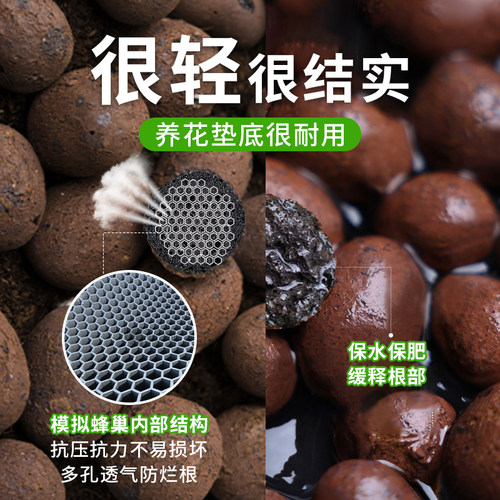 陶粒垫底养花专用多肉土盆栽铺面石花盆水培透气陶土粒回填卫生间 - 图1