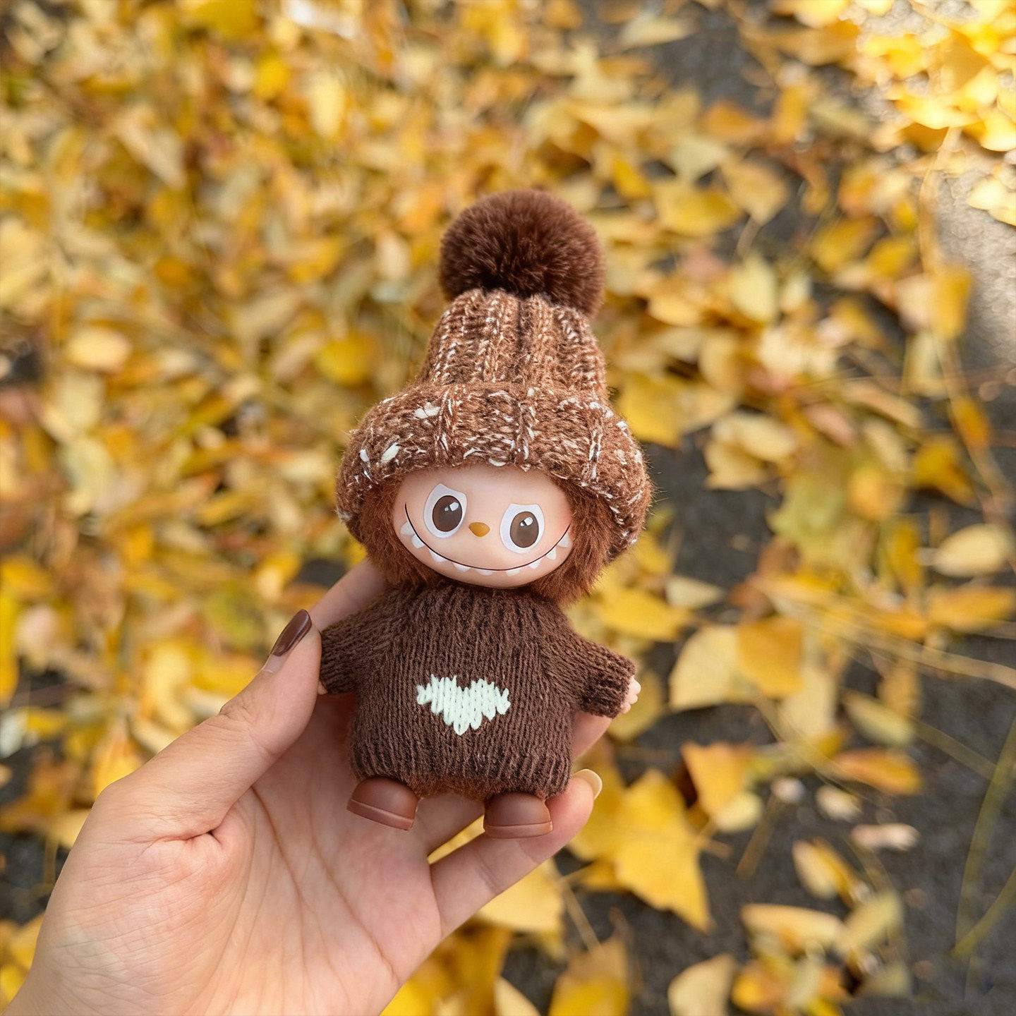 mini拉布布心底密码labubu4.0娃衣咖色系轻奢港风毛绒公仔替换装,淘宝优惠券,粉丝福利购,淘宝优惠卷