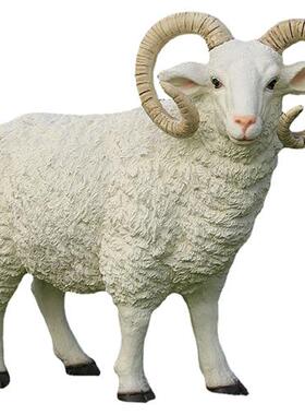 户外公园装饰羊摆件园林景观花园草坪仿真山羊绵羊玻璃钢动物雕塑