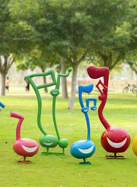 大型仿真音符雕塑户外庭院别墅主题装饰字母大提琴不锈钢铁艺摆件