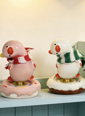 景德镇陶瓷转摆件开心鸭摆件