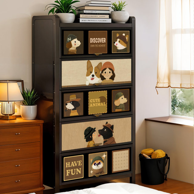 Bookcase with door storage cabinet