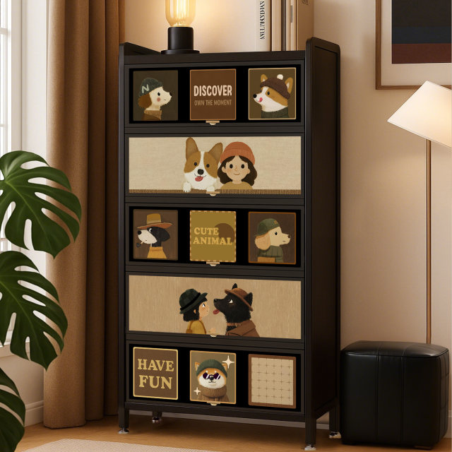 Bookcase with door storage cabinet