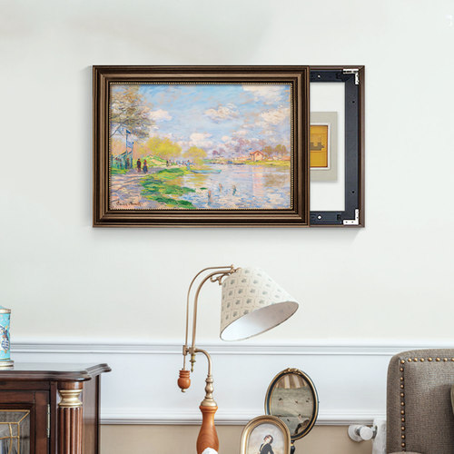 莫奈电表箱装饰画免打孔梵高油画客厅总开关电闸箱配电箱遮挡挂画 - 图3