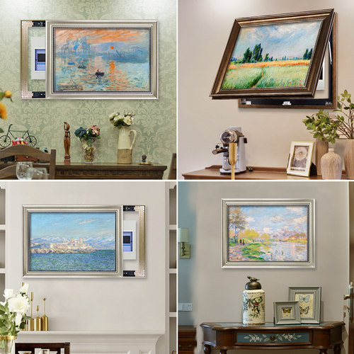 莫奈电表箱装饰画免打孔梵高油画客厅总开关电闸箱配电箱遮挡挂画 - 图1