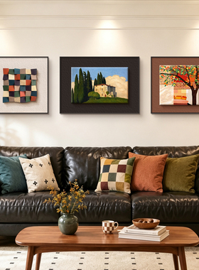 热销1000w+彩色立体木块三联画