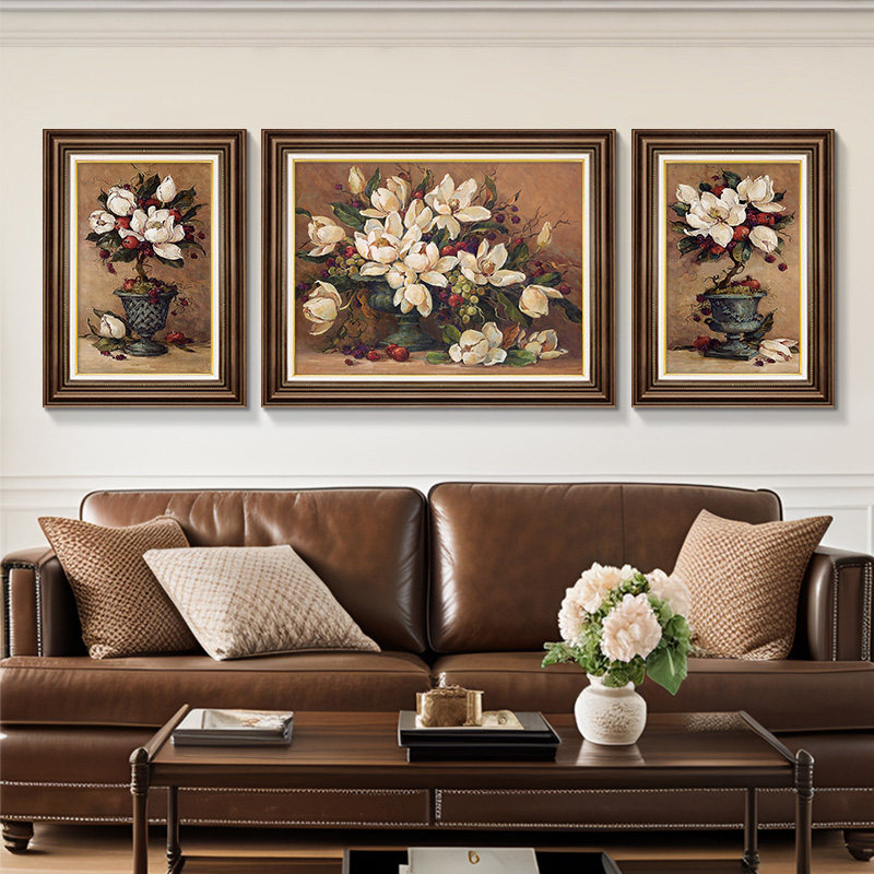 美式客厅装饰画沙发背景墙挂画复古油画法式中古风卧室壁画高级感,淘宝优惠券,粉丝福利购,淘宝优惠卷