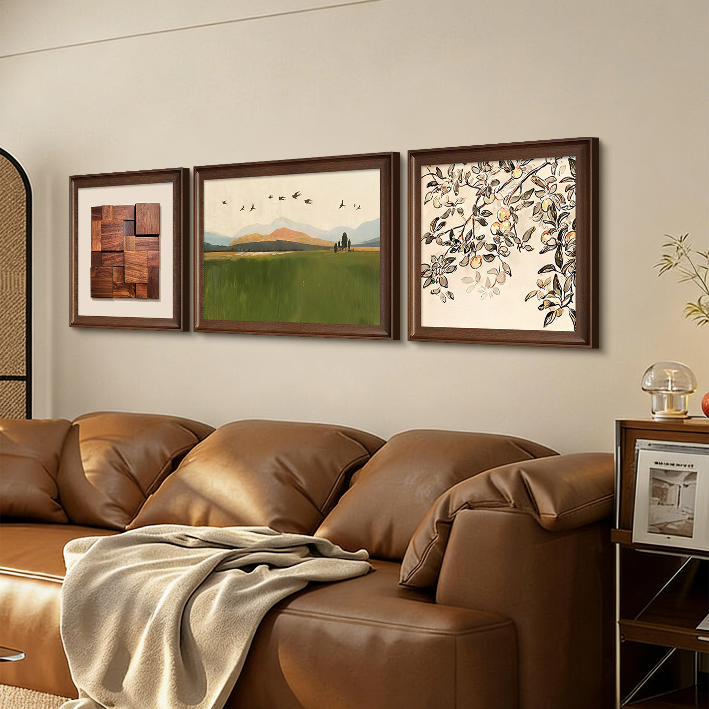 客厅沙发背景墙装饰画中古风艺术风景画立体壁画适合大白墙的挂画,淘宝优惠券,粉丝福利购,淘宝优惠卷