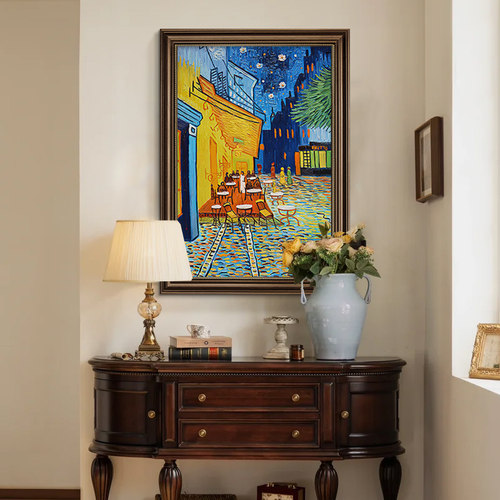 大芬村油画手绘莫奈装饰画美式复古玄关挂画风景客厅餐厅梵高名画 - 图1
