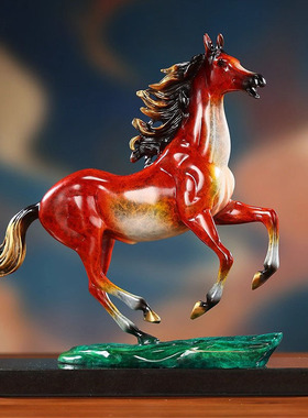 黄铜马到成功摆件《千里马》装饰