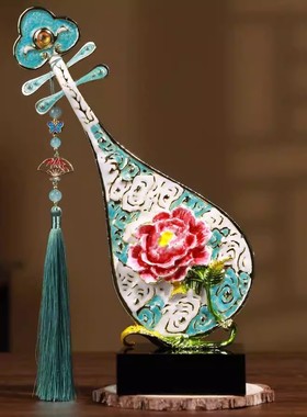 中古风珐琅彩琵琶摆件乔迁送礼