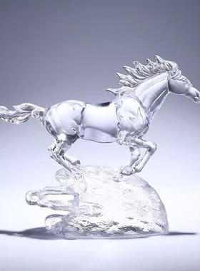 家居轻奢琉璃白马新年乔迁摆件