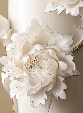 博古架插花电视柜新中式陶瓷花瓶