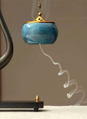 威弗列德室内悬挂盘香倒流香香薰炉茶台吉象纯铜吊式香炉熏香家用