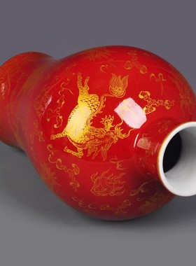 威弗列德景德镇手绘麒麟梅瓶摆件