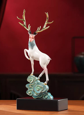 威弗列德新中式福禄呈祥鹿摆件
