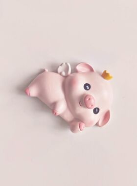 开关边框套不伤墙免粘粉红可爱小猪开关贴树脂装饰挂件客厅卧室保