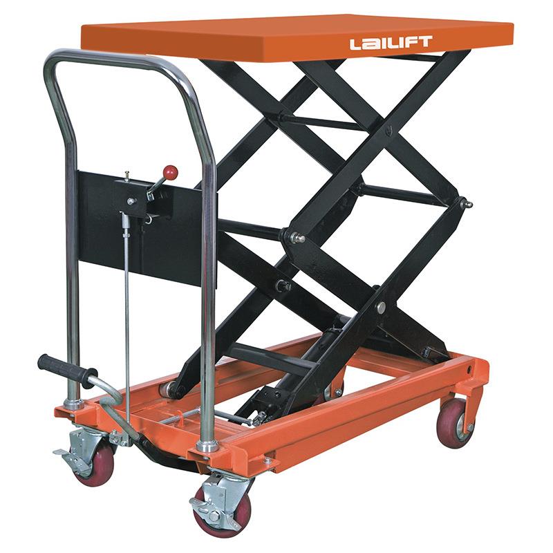 升降平台手动液压升降台叉车移动剪叉电动升降机液压平台车升降车 - 图0