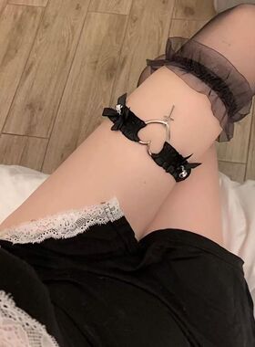 高级感腿环日系蕾丝可调