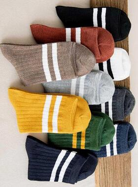 D 72691 Men's striped crew socks 10pairs 士条纹中筒袜子