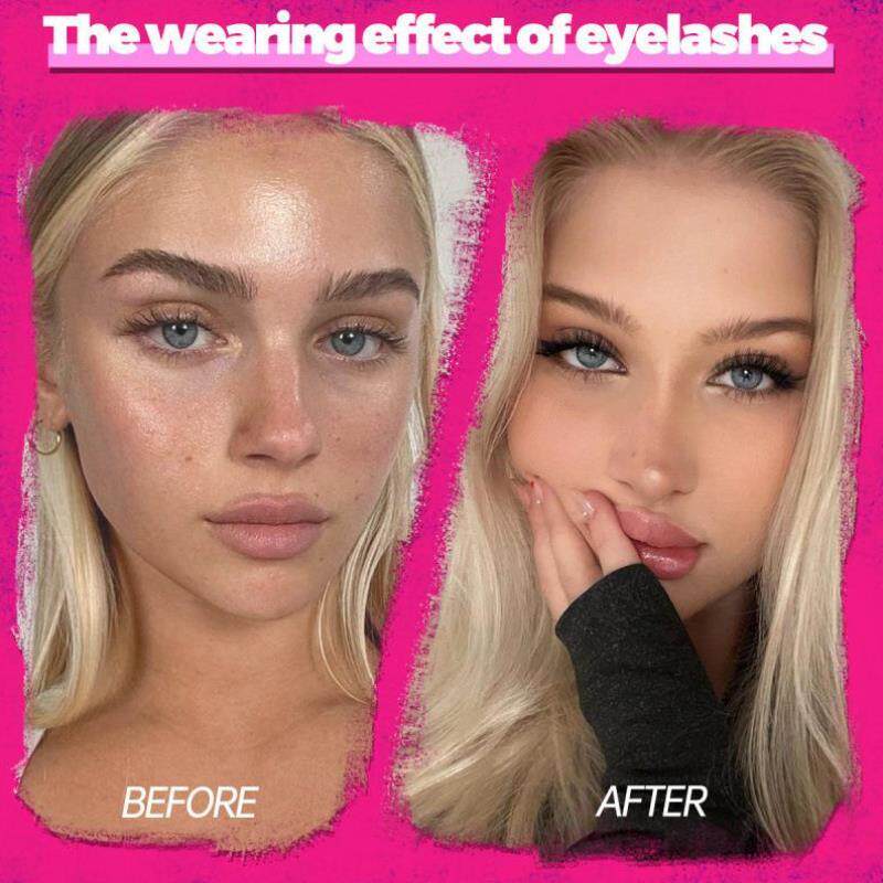 Fluffy Laes 5 Pairs D Curl 3D Mink False假睫毛 - 图2