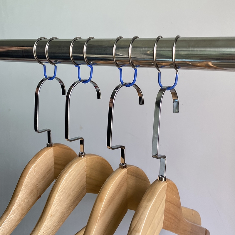 衣架防风固定扣304不锈钢圆管晾衣杆防滑室外阳台防掉落挂钩卡扣 - 图1