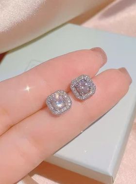 超好看独特漂亮耳钉三件套优雅奢华闪亮精致项链耳钉戒指套装饰品