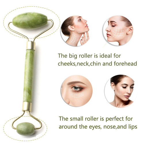 Jade Roller Face Thin Massager Relaxation Tool玉石按摩滚轮 - 图0