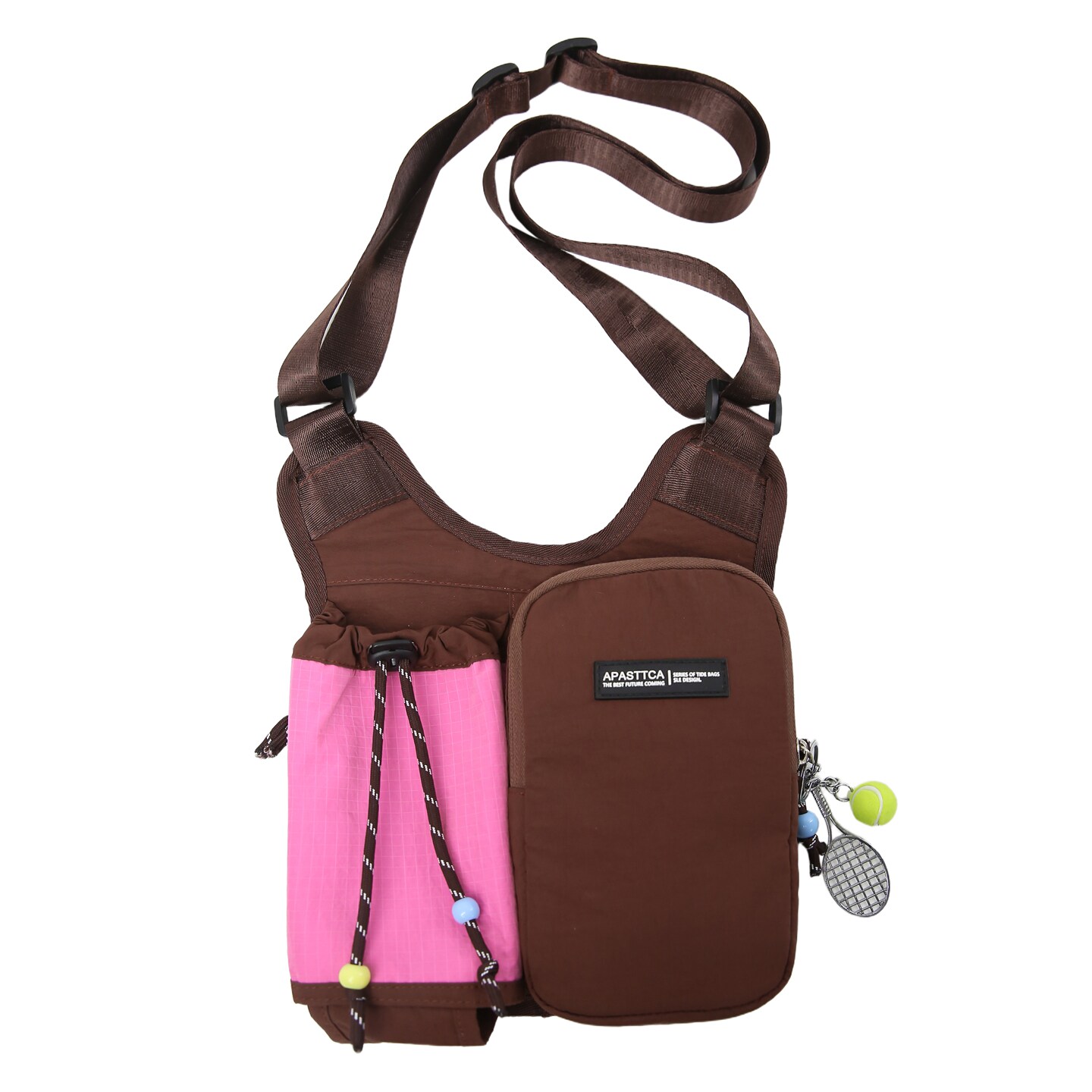 Outdoor sports water cup bag, designed crossbody bag for men, lightweight hiking and mountaineering bag, mobile phone commuting shoulder bag for girls