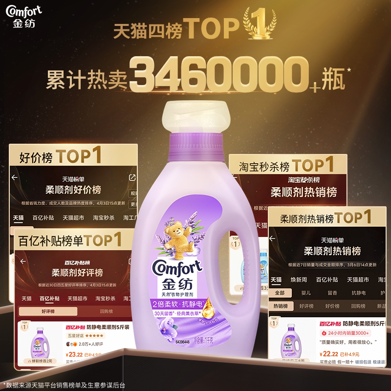 金纺衣物护理柔顺剂1kg*3+400g*