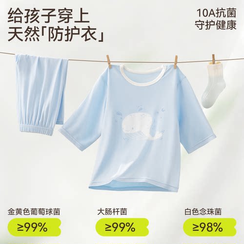 儿童睡衣2026春夏新款宝宝家居服竹棉A类家居服套装男女孩空调服 - 图2