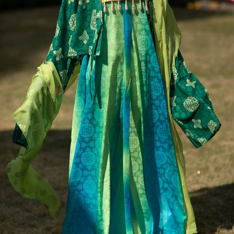 青泠谷原创青绿八破裙复原风齐胸破裙套装春夏款唐制汉服 - 图1