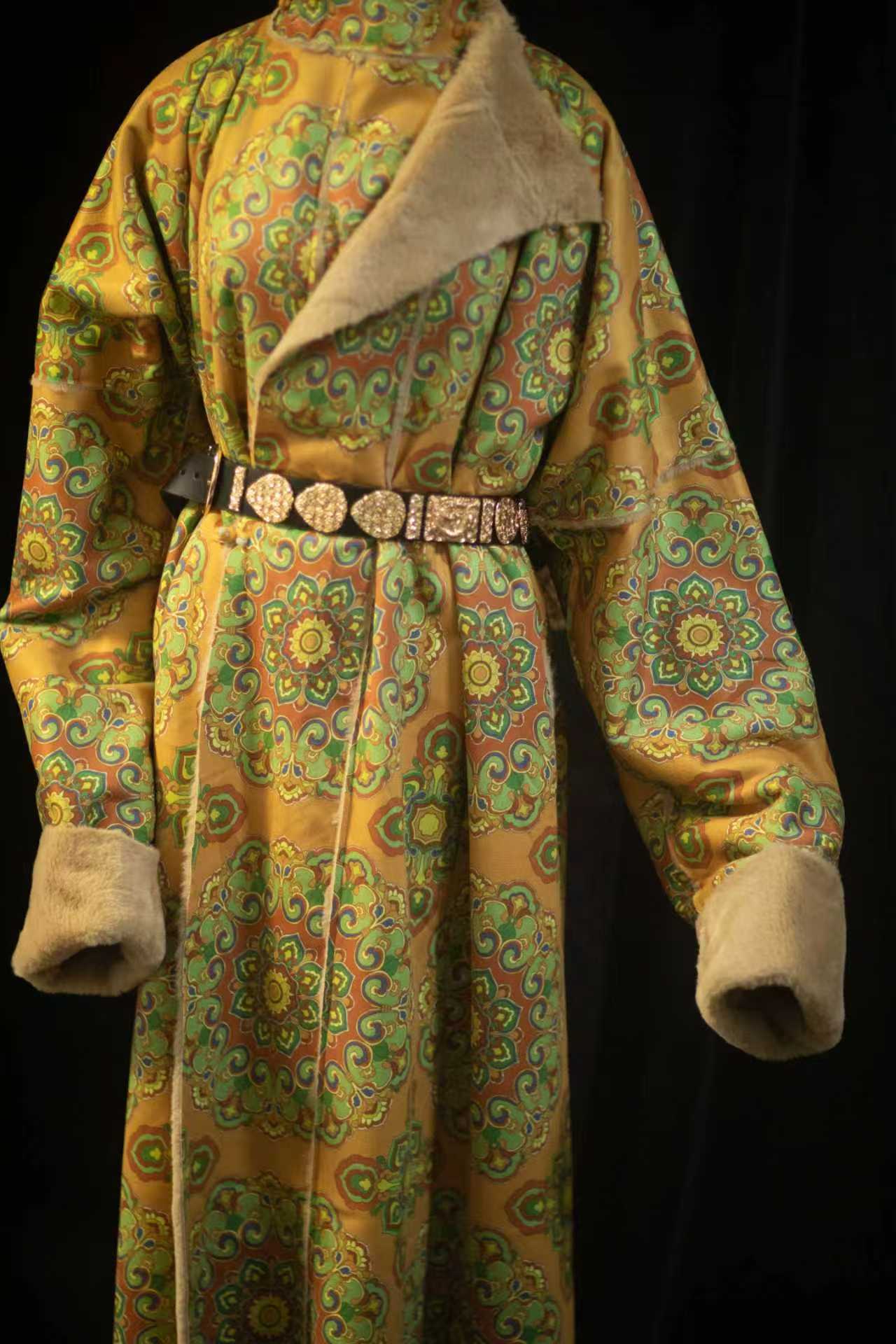 青泠谷原创汉服皮毛一体圆领袍冬季款国风汉服 - 图1