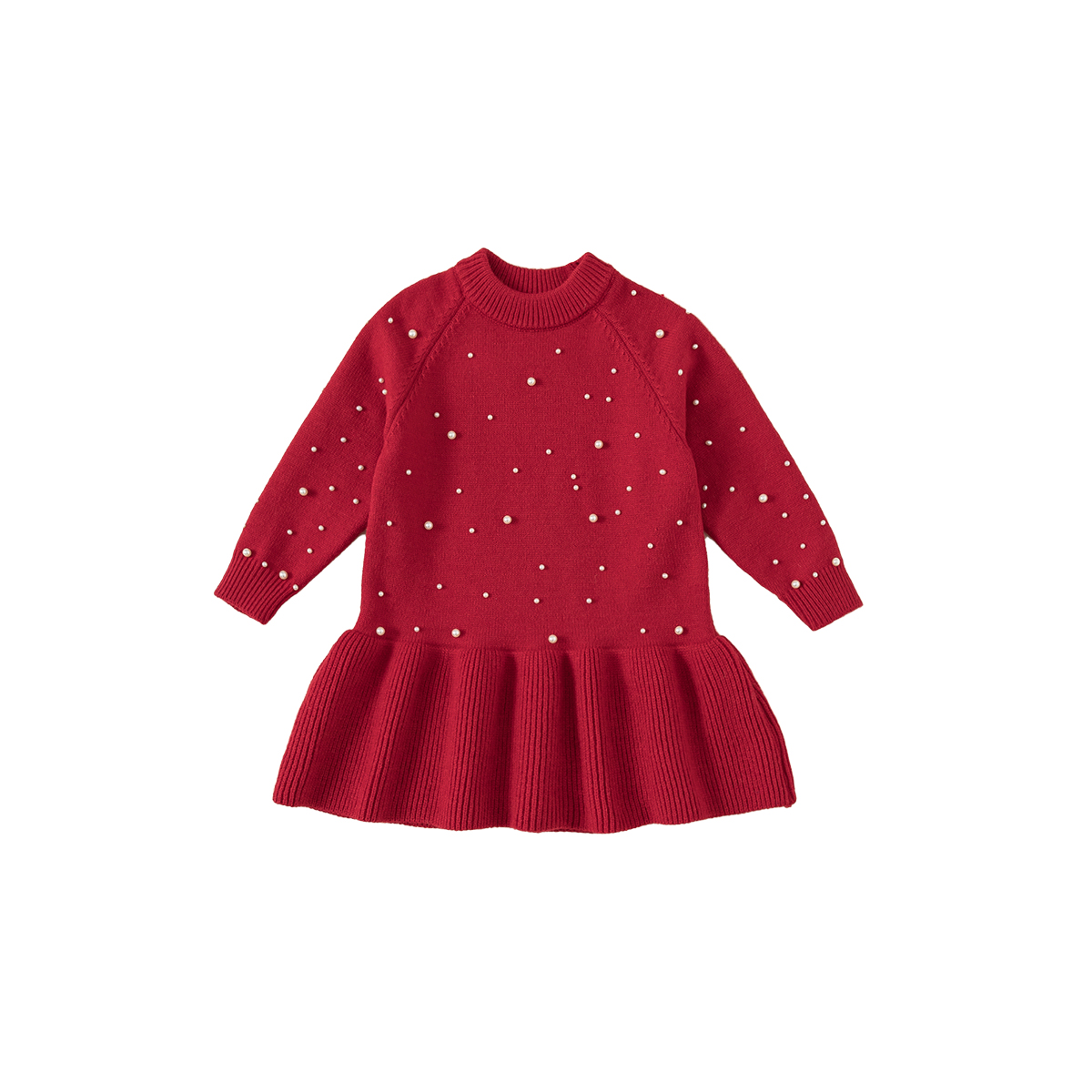 儿童裙子拜年服小女孩洋气公主裙气质珍珠2025新款秋冬季针织裙潮,淘宝优惠券,粉丝福利购,淘宝优惠卷