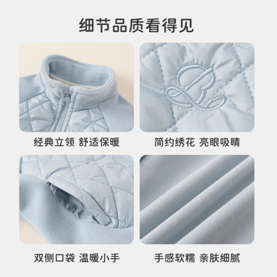 INSbobo儿童外套2025秋冬新款女童夹棉外套男童毛毛衣冬季童装潮