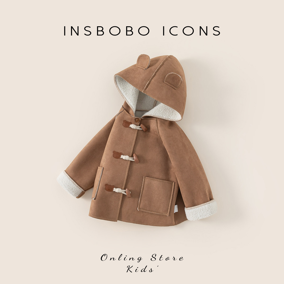 INSbobo女童外套2025冬季新款儿童加厚上衣宝宝中长款秋冬装衣服,淘宝优惠券,粉丝福利购,淘宝优惠卷